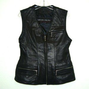 Hurricane Collection Women's Black Leather Zip-Front Vest